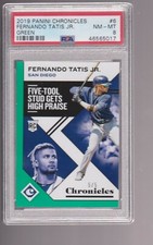 2019 PANINI CHRONICLES ROOKIE GREEN PARALLEL #6 FERNANDO TATIS JR SSP #5/5 PSA 8