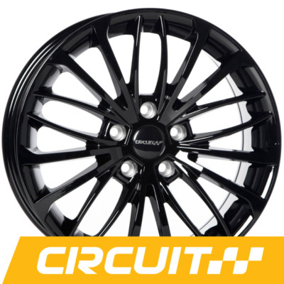4 CIRCUIT CP36 17x7.5 5x114.3 +35 GLOSS BLACK WHEELS FITS HONDA CIVIC ACCORD CRV