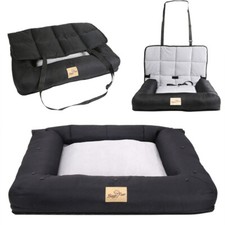Travel Dog Bed Car Seat Pad Cushion Mat Pet Basket w/ Waterproof Removable Cover