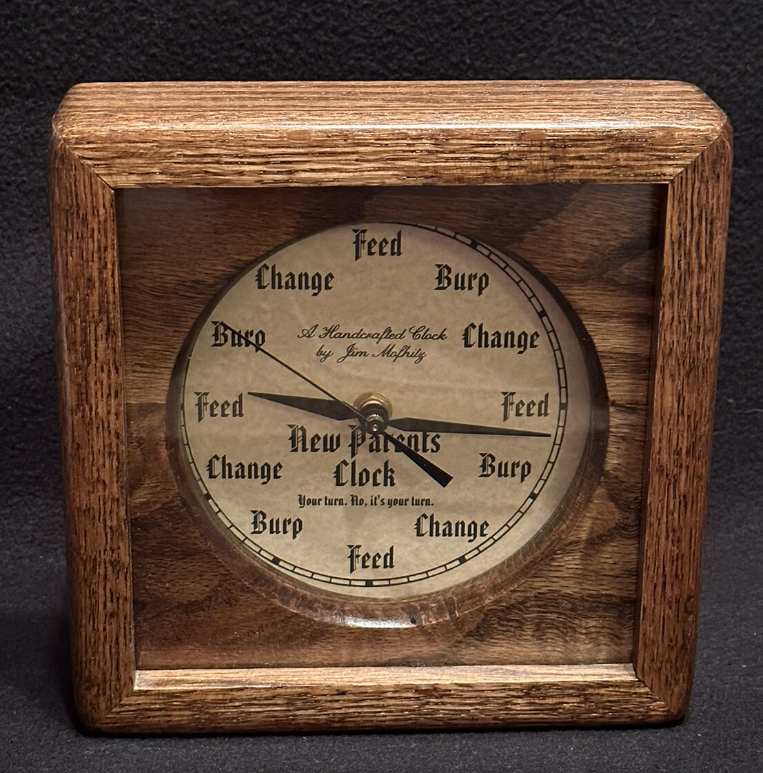 Vintage Jim Mofhitz Humorous Clock Hand Crafted 
