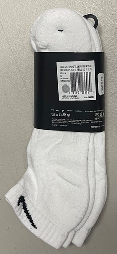 NIKE EVERDAY COTTON CUSHIONED LOW WHITE SOCKS MENS 12-15 WHITE - Picture 3 of 4