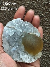 SUPERB YELLO FLUORITE BALL ON QUARTZ MATRIX BASE # 0226 REPAIRED