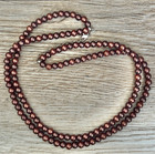 Faux Chocolate Pearl Necklace Double Strand Beaded Wire — photo 1