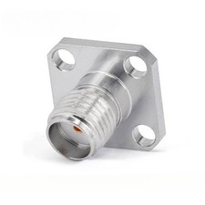 SMA Female Connector, 4 Hole Flange,Acceptable Pin Diameter 0.3mm, DC - 26.5GHz