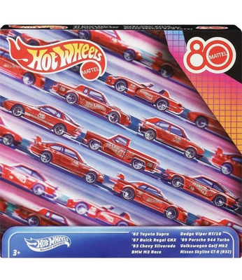 #ad #ad Hot Wheels Mattel 80th Anniversary 8 Pack 8 Toy Car Set Red Box Limited Edition $29.99