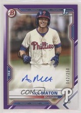 2021 Bowman Paper Prospect Purple Border 42/250 Nick Maton #PAPR-NM Auto 0s23