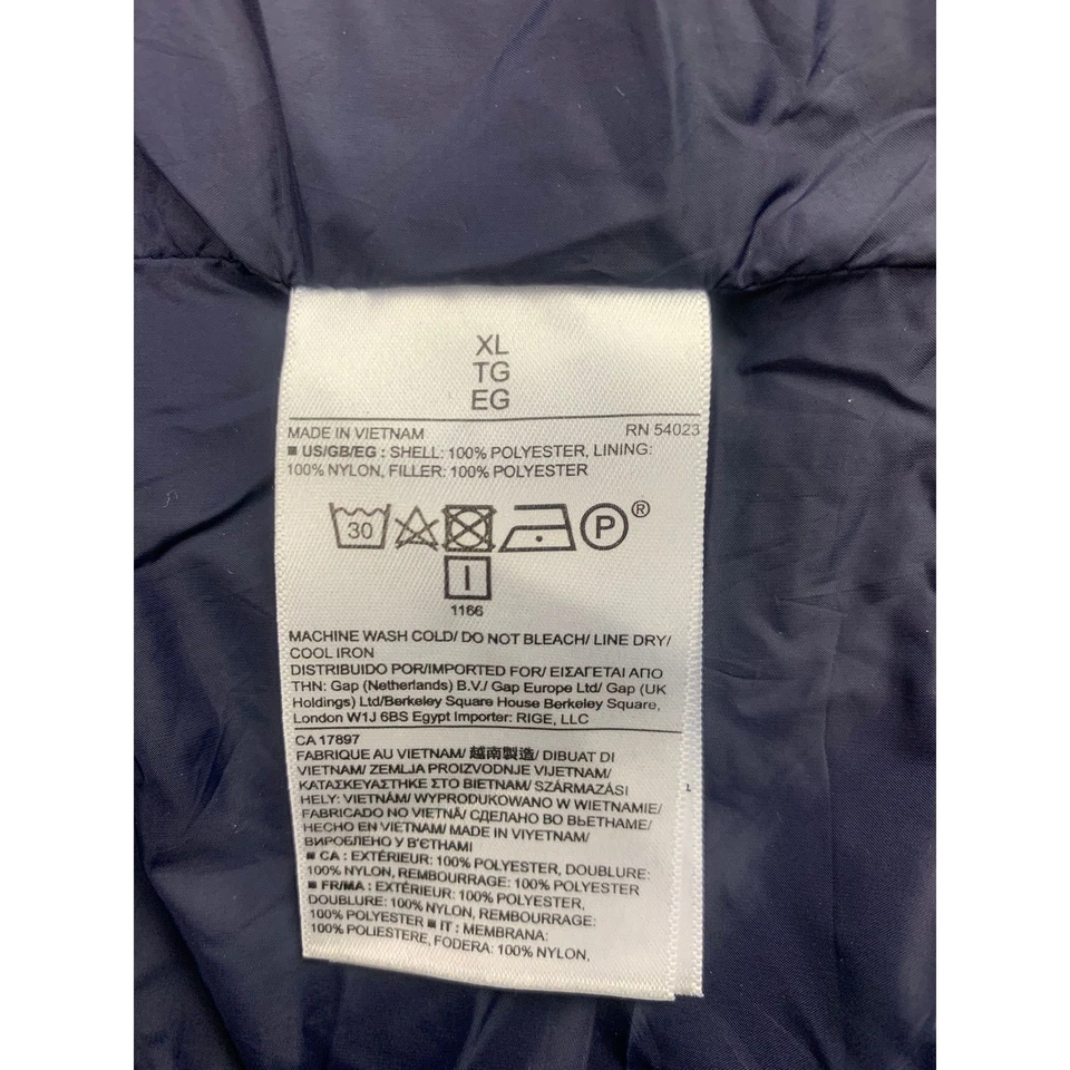 Chaqueta de campo acolchada Banana Republic para hombre XL azul marino bolsillos delanteros a presión Foto 4 de 4