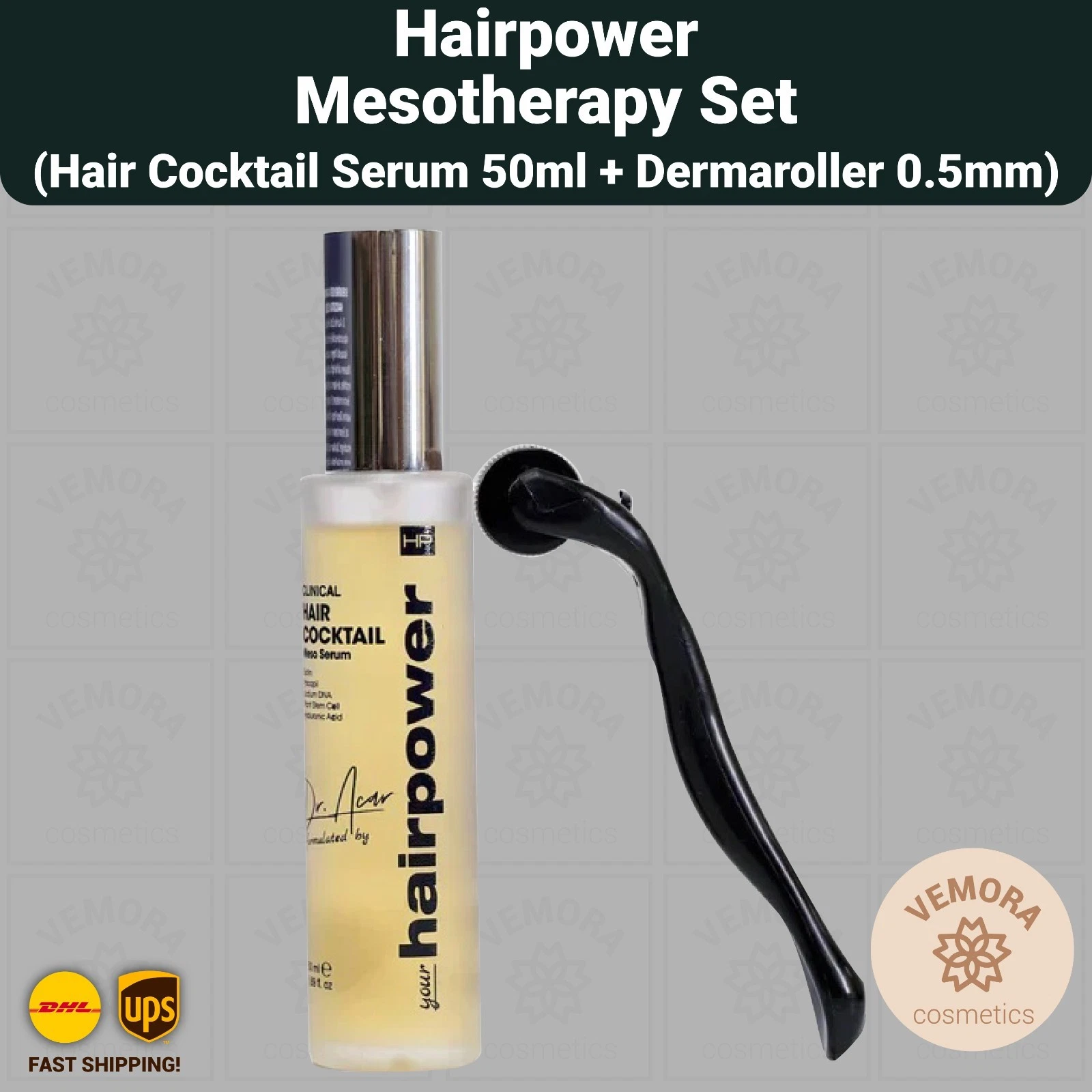 Hairpower Mesotherapy Set Hair Cocktail Serum 50ml Dermaroller
Opens in a new window or tab