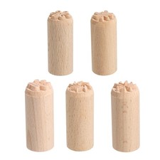 5pcs Wood Pottery Tools Stamps 0.8" Dia Print Stamps Set Leaf Floral Paw Pattern