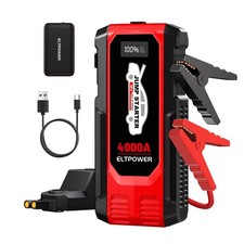 4000a Heavy Duty Jump Starter - 12v Portable Battery Booster For Gas Diesel En