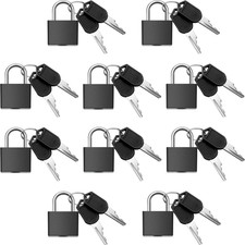 10 Candados Pequenos Con Llave Negro Mini Candado Maleta Mochila Viaje 10 Piezas