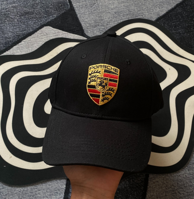 Porsche Official Crest Black Baseball Cap Luxury Adjustable Unisex