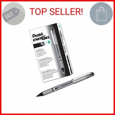 Pentel EnerGel NV Liquid Gel Pen, (0.7mm), Medium Line, Capped, Metal Tip, Black