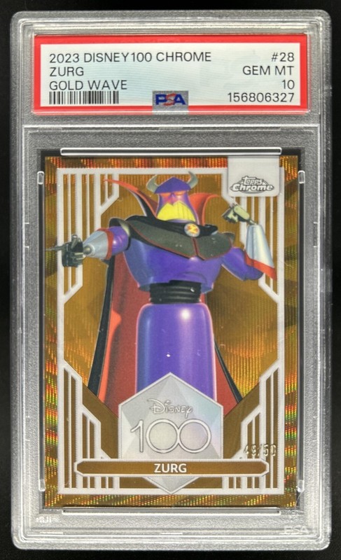 2023 Topps Chrome Disney 100 Zurg Gold Wave Refractor #/50 PSA 10 GEM MINT