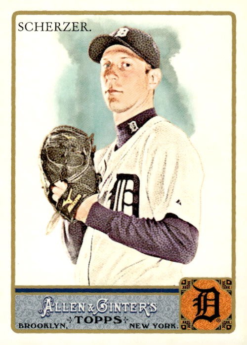 Max Scherzer #68 Baseball Cards 2011 Topps Allen & Ginter trading card — raw and PSA graded price guide