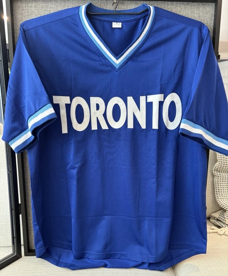 Camiseta deportiva autografiada por Joe Carter de los Azulejos de Toronto certificada por la JSA Foto 2 de 4