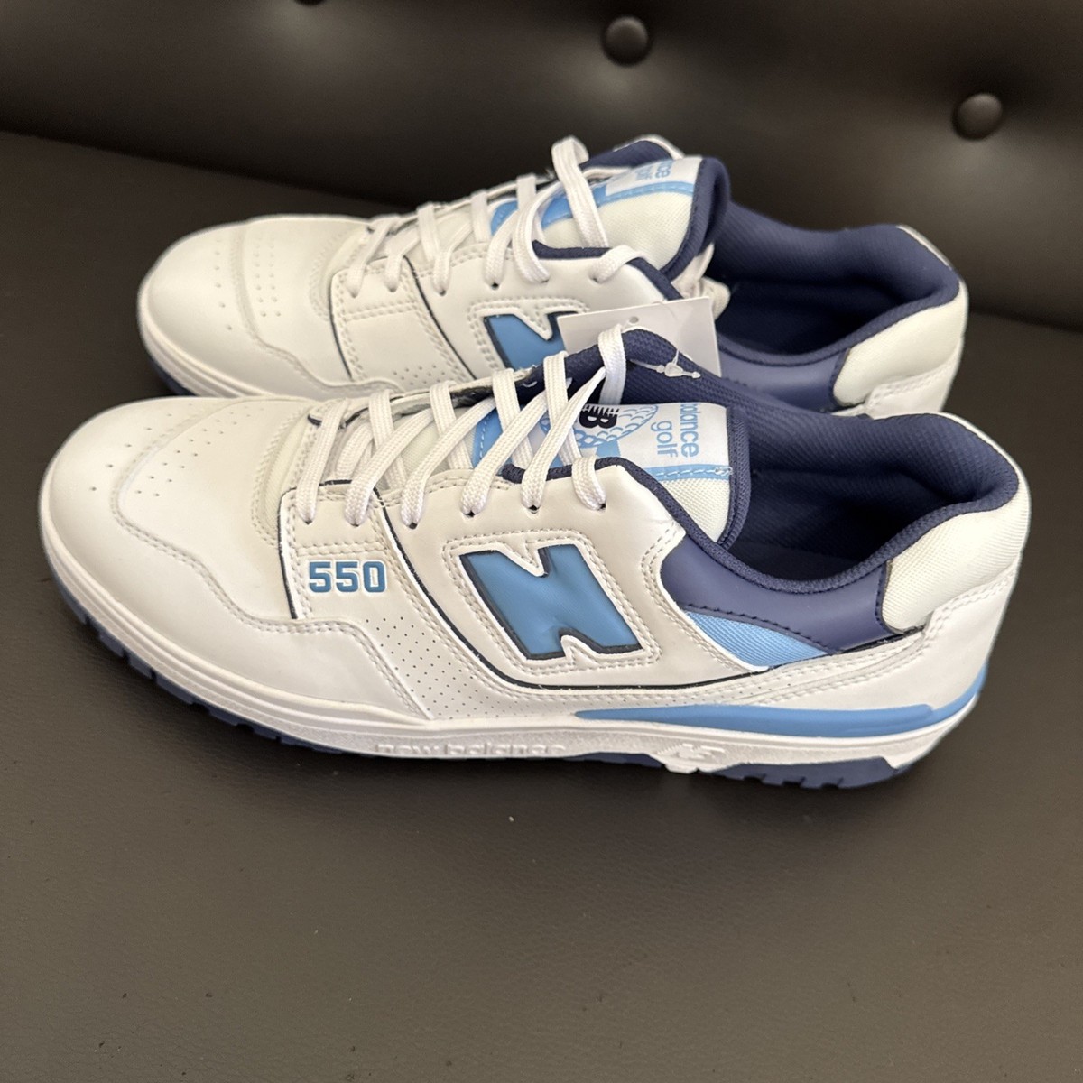 New Balance 550 Golf SL Shoes White Navy Spikeless Men's Size 10 D