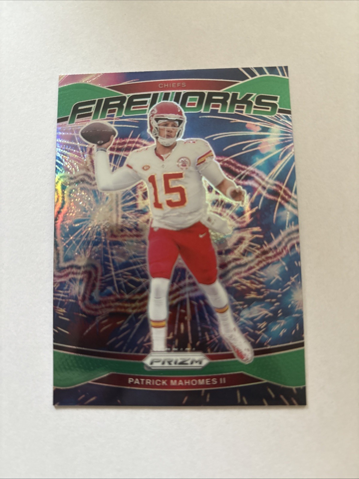 2024 Panini Prizm - Fireworks Patrick Mahomes II #1 Green Ice Prizm