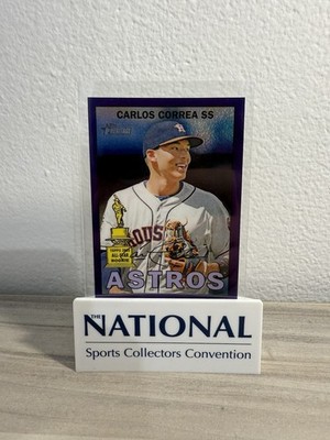 2016 Topps Heritage Chrome Carlos Correa Purple Refractor THC475 Gold Rookie Cup