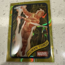 Human Torch 2025 Topps Chrome Marvel Yellow Lava Refractor #40