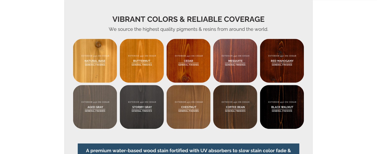 General Finishes Exterior 450 Water Based Wood Stain, 1 Gallon, Cedar