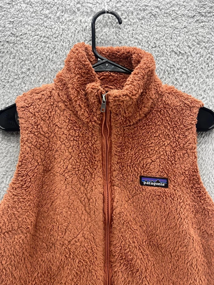 Chaleco polar Patagonia para mujer M naranja óxido retro-X usado cremallera completa Sherpa Foto 3 de 4