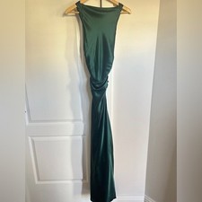NEW Reformation Anaiis Long Silk Dress Forest Dark Green | size 0