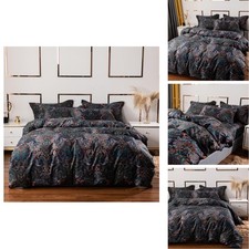 ABREEZE Luxury Vintage Black Duvet Cover Sets Damask Paisley Bedding Set Retro