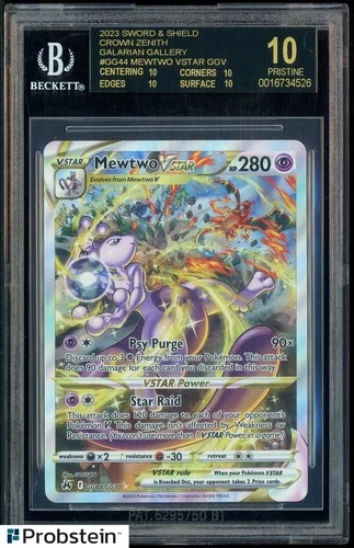 2023 Pokemon SWSH Crown Zenith Galarn Glry GG44 Mewtwo Vstar BGS 10 BLACK LABEL