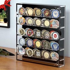 Challenge Coin Display, 5 Rows Coin Holder Stand Rack ,Holds 45 UK ﻿