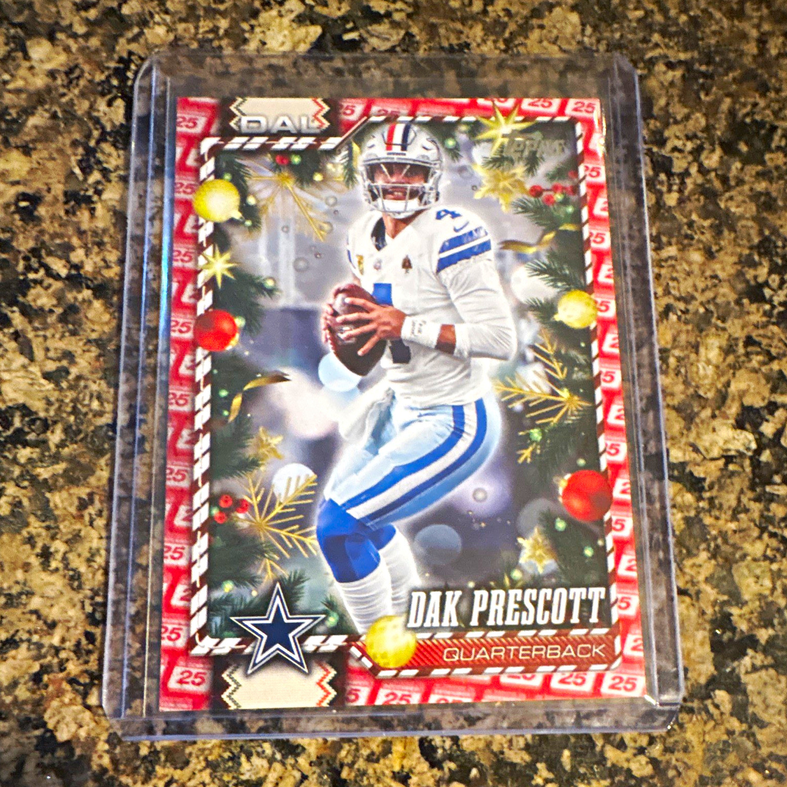 Topps 2025 Holiday Dak Prescott Dallas Cowboys #28 Serial Numbered 21/25