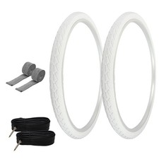 PRO TIRES 700 x 40 White P-1134 W/TUBES RIM STRIPS 48mm Presta Valve