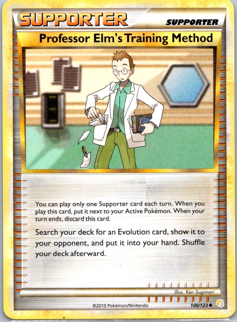 Professor Elm's Training Method 100/123 Uncommon HeartGold SoulSilver 2010 LP