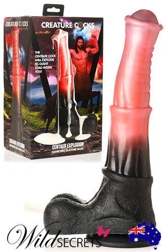NEW Creature Peniss Centaur Explosion 9.6 inch Silicone Squirting Equine Dildo