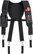 Tool Belt Suspenders, Padded Tool Bag Suspender for Men X Shape Heavy Duty Adjus