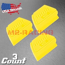 3pc Yellow Hard-Edge Precision Detailed Squeegee Vinyl Wrap Application Scraper