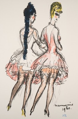 Mannequins 17'' x 13'' Unframed Print with Doodle, Kees Van Dongen (1877 - 1968)