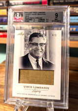 Vince Lombardi 2012 Leaf Legacy Jacket Swatches Patch Mint 9 BGS #/5