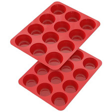Silicone 12-Cup Nonstick Muffin Pan Baking Mold Food Grade for Muffins Cupcakes