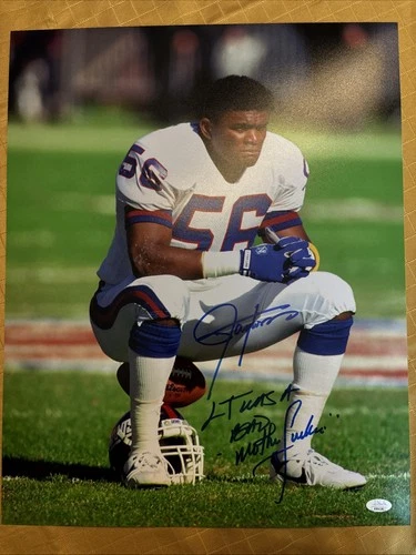 Lawrence Taylor signed 16x20 JSA certified New York Giants HOF Bad Motherf**ker