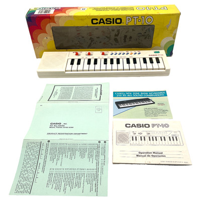 VTG Casio PT-10 Keyboard Electronic Mini Synth 29-Key Japan Works