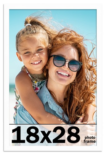 18x28 Frame White Wood Picture Photo Frame with UV Acrylic and Acid Free Backing