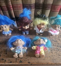 Vintage 1990s Ace Novelty Treasure Trolls Lot of 6 Wishstone Jewel Belly Gems