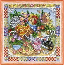 Bead Embroidery Kit "Garden cockerel" Beaded Stitching Beadwork