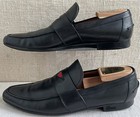 Gucci 268370 Men’s Signature Black Leather Web Penny Loafer IT 9 US 9.5 ($1,200) — photo 2