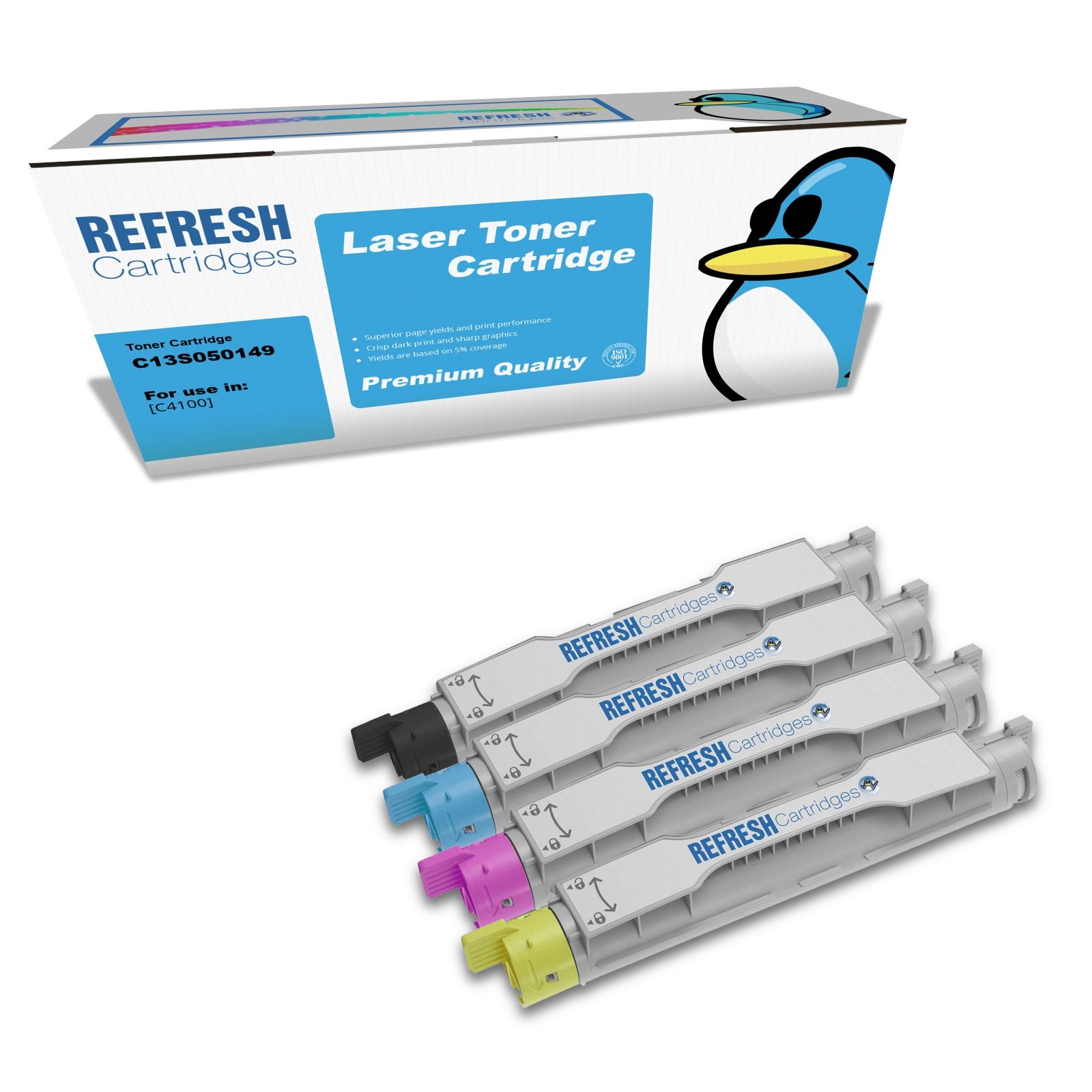 Refresh Cartridges Full Set Pack C4100 Toner Compatible With Epson Printers