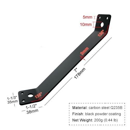 4 Pcs 7" x1-1/3 Inside Mount 45-Degree Angle Bracket, 6 Hole Heavy Duty Corner - Picture 3 of 7