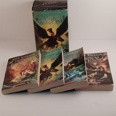 Percy Jackson And The Olympians Paperback Box Set 2-5- Book 1 is missing- Good