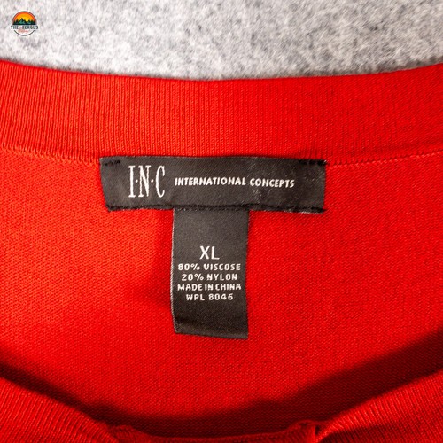 INC International Concepts Maglione Vestito Rosso Manica Lunga Maglia Donna Taglia XL - Foto 7 di 7