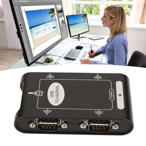 USB To Serial Adapter 4 RS232 Port COM Reserve Feature DB9 Compact USB To RS NEW - Zdjęcie 10 z 12